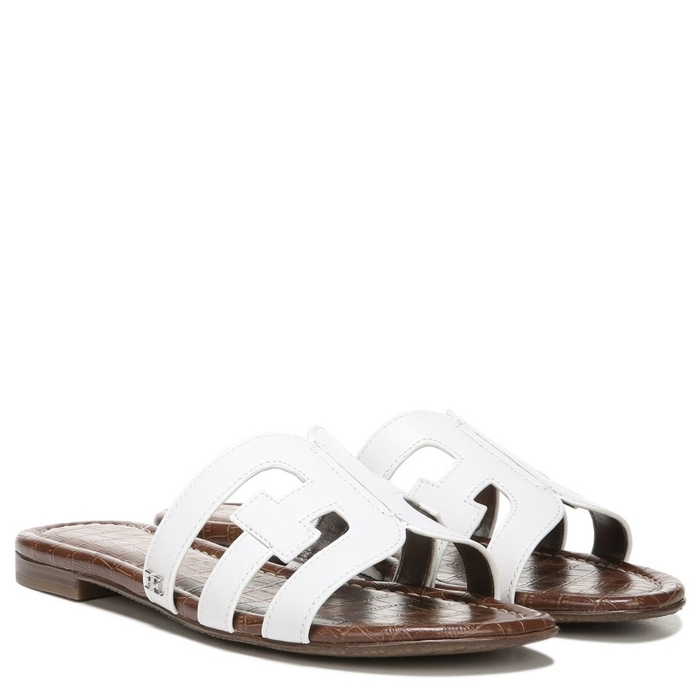 Sam Edelman Bay White Leather Slide Sandal | Size 10